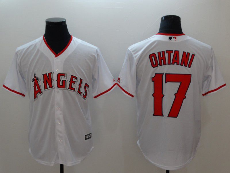 Men Los Angeles Angels 17 Ohtani White Game MLB Jerseys